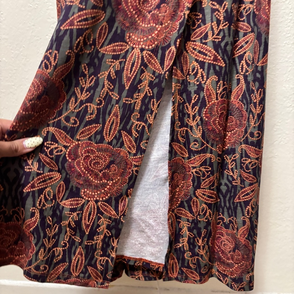 Soft Surroundings Alcott Black Rust Floral Maxi Dress 3/4 Sleeve Size Small - Picture 11 of 12